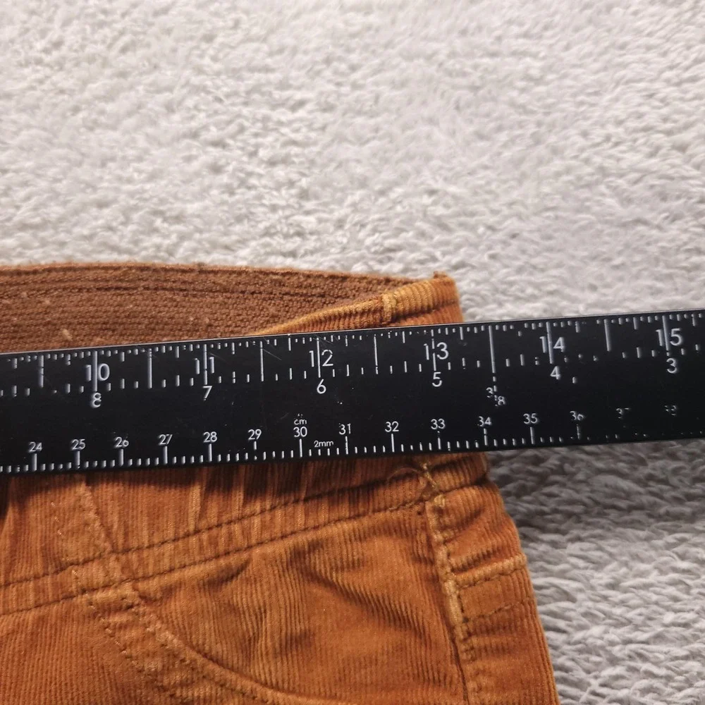 Free People Pants Womens 25 Orange Corduroy Flare Pull On Stretch Boho Hippie